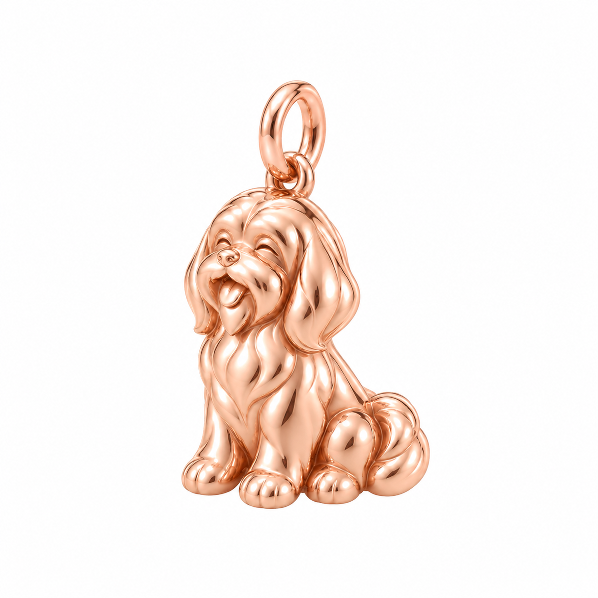 Shih Tzu - long coat — Happy Pup Charm and Polyester Cord Bracelet Set — Rose Gold