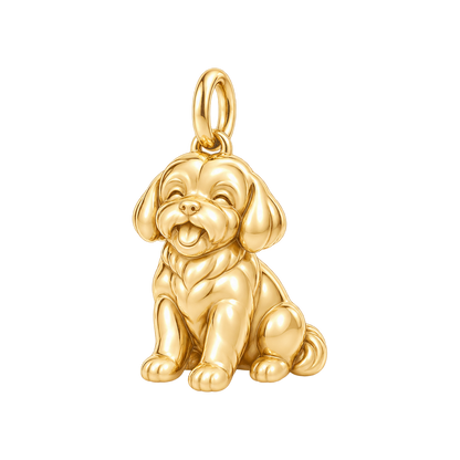 Shih Tzu - puppy cut — Happy Pup Charm and Polyester Cord Bracelet Set — Gold