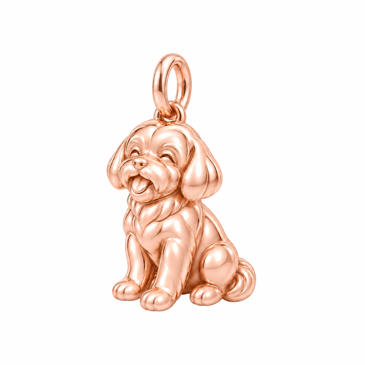 Shih Tzu - puppy cut — Happy Pup Charm and Polyester Cord Bracelet Set — Rose Gold