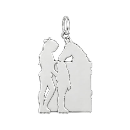 Stable Side Memories Charm Bracelet – Personalized Horse Lover Gift – back of the charm, engraving area
