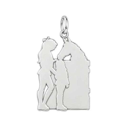 Stable Side Memories Charm Bracelet – Personalized Horse Lover Gift – back of the charm, engraving area
