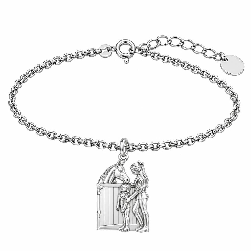 Stable Side Memories Charm Bracelet Set – silver, front view