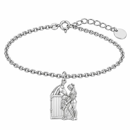 Stable Side Memories Charm Bracelet Set – silver, front view