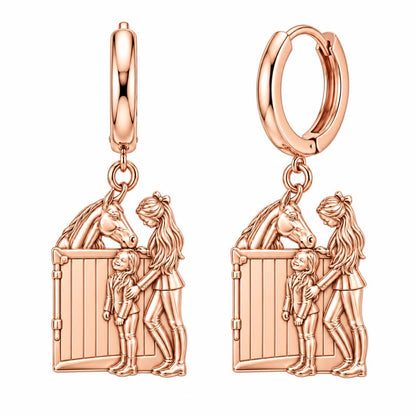 Stable Side Memories Huggie Charm Earrings – rose gold, front view