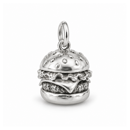 Stacked Burger Charm — Silver | charm-topics-remaining-444-2026-09-14 | topic-107