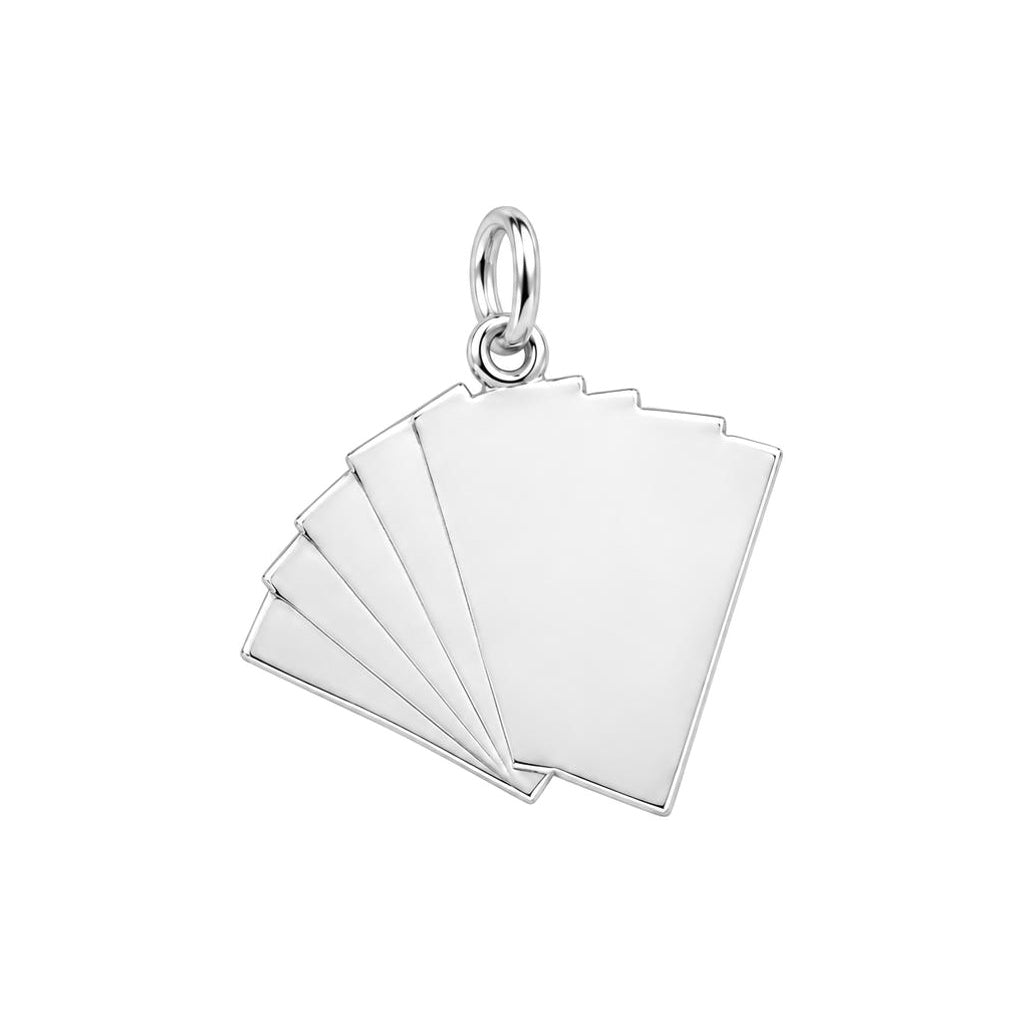Stacked Cash Fan Charm Bracelet – Personalized Hustler Gift – back of the charm, engraving area