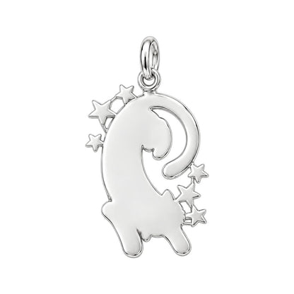 Starlight Stretchy Cat Charm Bracelet – Personalized Cat Mom Gift – back of the charm, engraving area