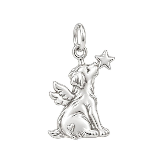 Starry Angel Dog Charm and Polyester Cord Bracelet Set