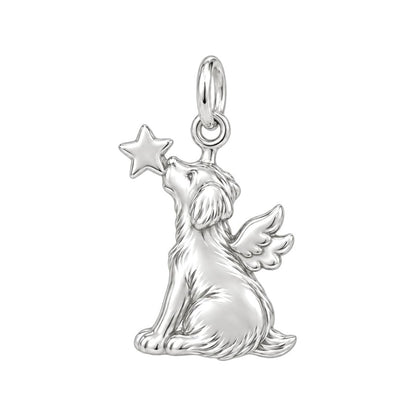 Starry Angel Pup Charm Bracelet – Personalized Dog Mom Gift – back of the charm, engraving area