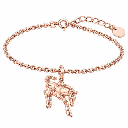 Starry Celestial Horse Charm Bracelet Set – rose gold, front view
