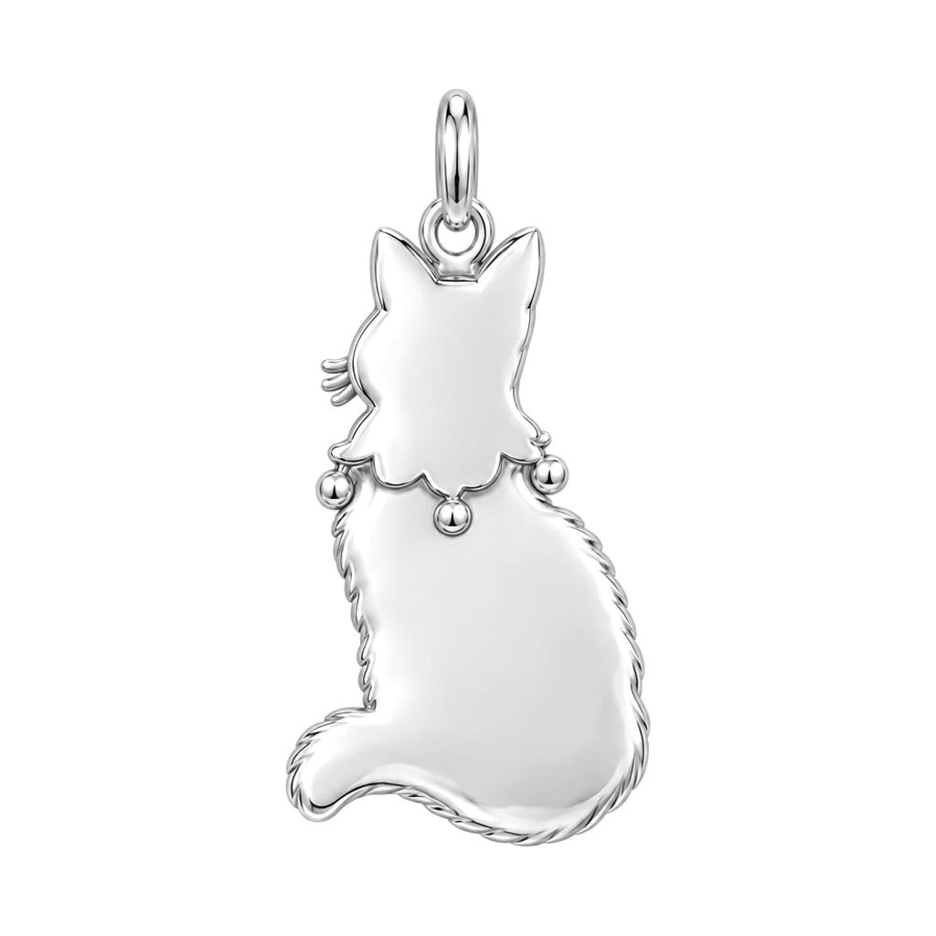 Starry Jester Cat Charm Bracelet – Personalized Cat Mom Gift – back of the charm, engraving area