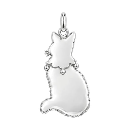 Starry Jester Cat Charm Bracelet – Personalized Cat Mom Gift – back of the charm, engraving area