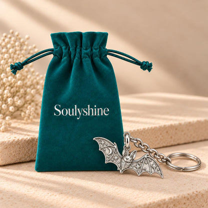 Starry Night Bat Charm Keychain – Soulyshine velvet gift pouch