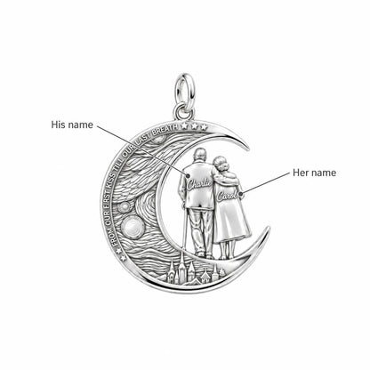Starry Night Moon Couple Charm Bracelet – Personalized Couple Gift – personalization guide