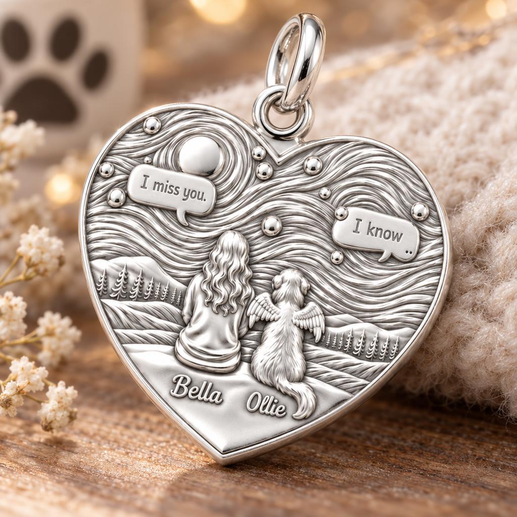 Starry Night Pet Memorial Charm Bracelet – Personalized Dog Mom Gift – macro detail of the charm