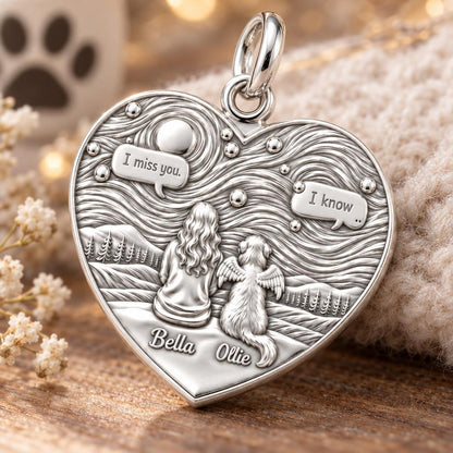 Starry Night Pet Memorial Charm Bracelet – Personalized Dog Mom Gift – macro detail of the charm