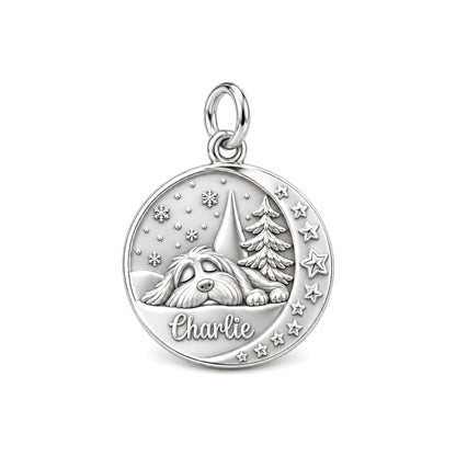 Starry Night Slumber Charm Bracelet – Personalized Dog Mom Gift – silver charm, front view