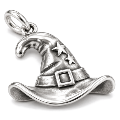 Starry Witch Hat Charm — Silver Super Macro | charm-topics-remaining-444-2026-09-14 | topic-165
