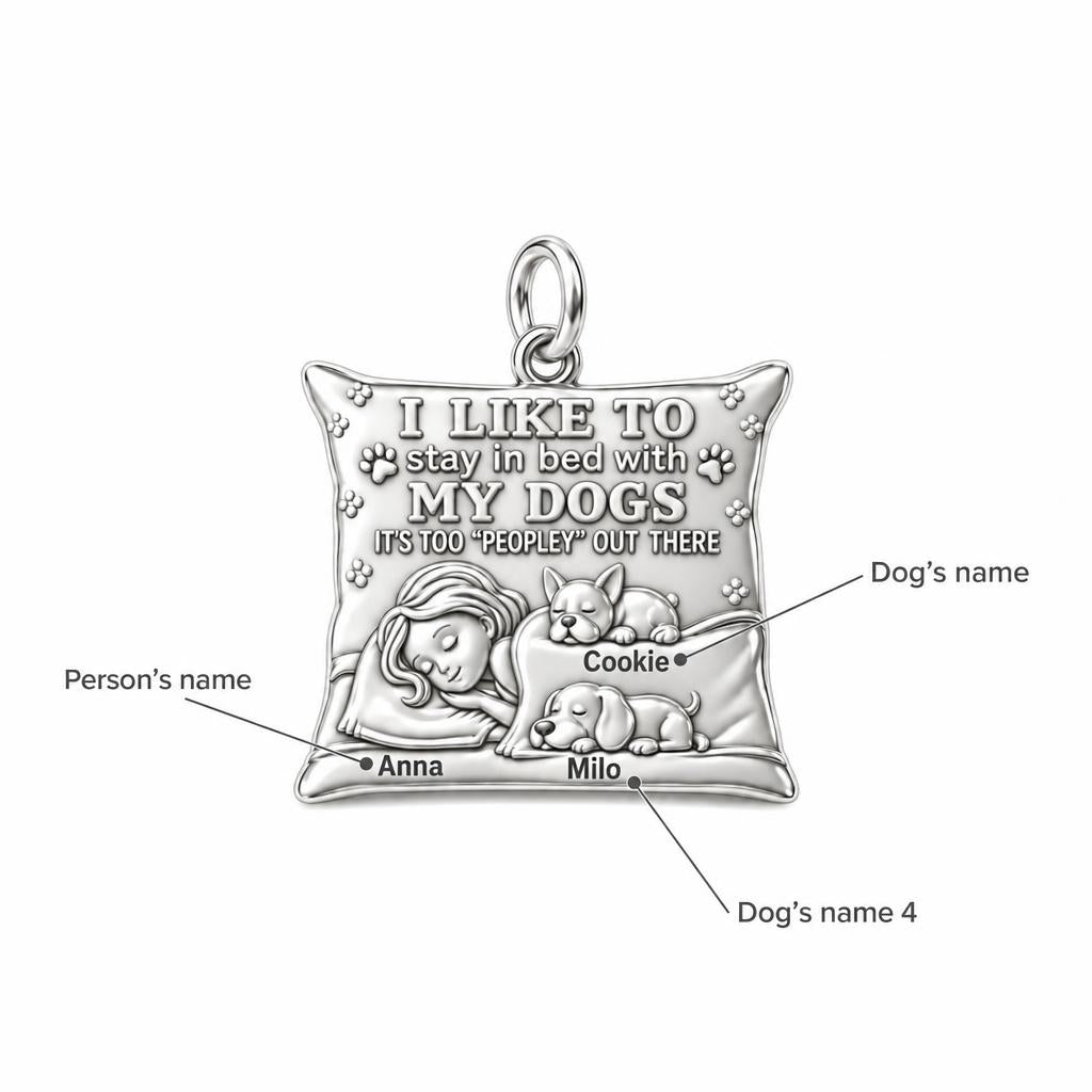 Stay In Bed With My Dogs Charm Bracelet – Personalized Dog Mom Gift – personalization guide