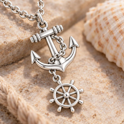 Steady Anchor Charm Bracelet – Personalized Couple Gift – macro detail of the charm