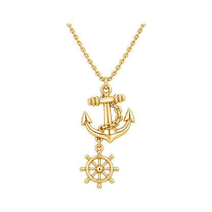 Steady Anchor Charm Bracelet – Personalized Couple Gift – 18K gold charm, front view