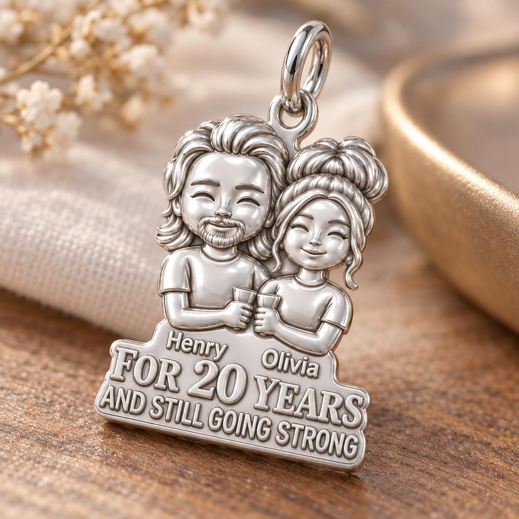 Still Going Strong Charm Bracelet – Personalized Couple Gift – macro detail of the charm