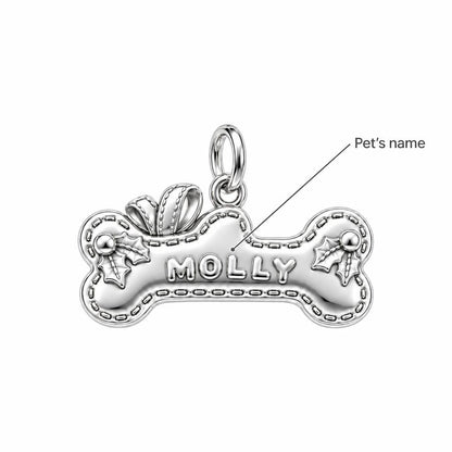 Stitched Holiday Bone Charm Bracelet – Personalized Dog Mom Gift – personalization guide
