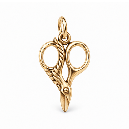 Stork Scissors Charm — Gold | charm-topics-remaining-444-2026-09-14 | topic-228