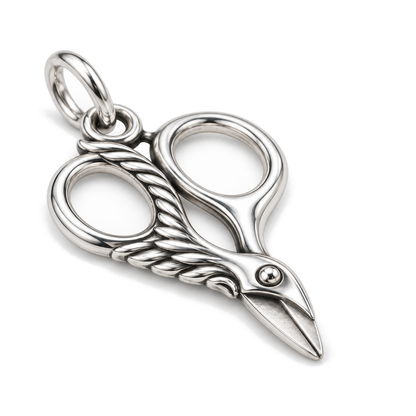 Stork Scissors Charm — Silver Super Macro | charm-topics-remaining-444-2026-09-14 | topic-228