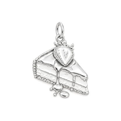 Strawberry Shortcake Charm Bracelet – Personalized Baker Gift – silver charm, front view
