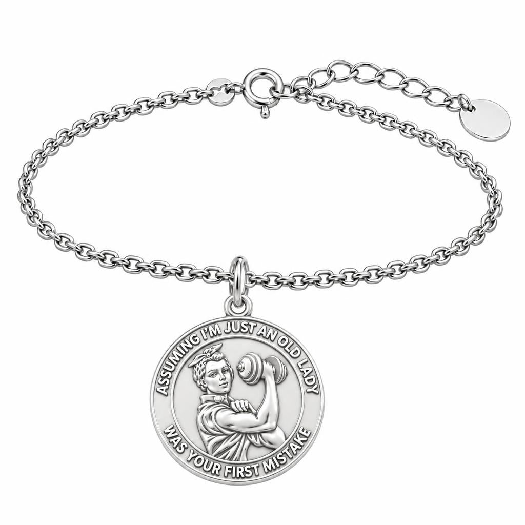 Strong Soul Gym Lady Charm Bracelet Set – silver, front view