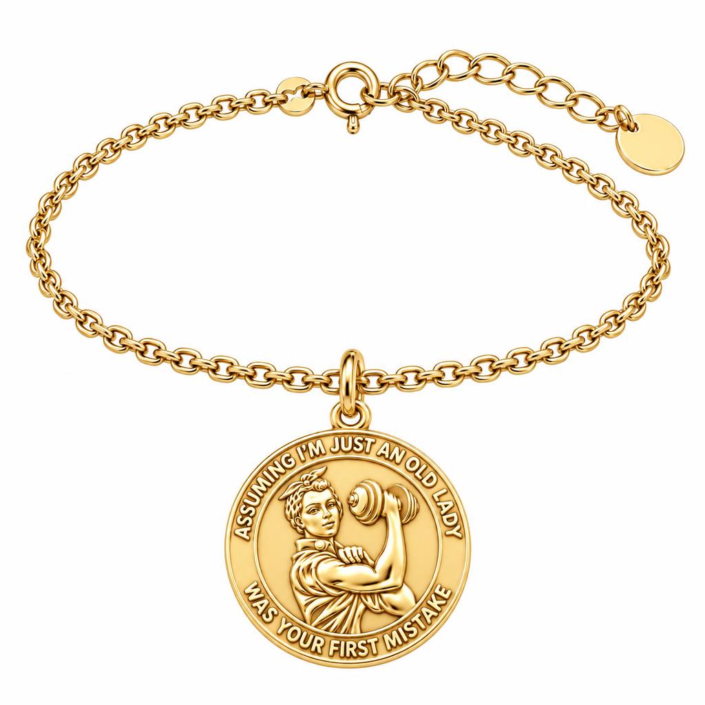 Strong Soul Gym Lady Charm Bracelet Set – 18K gold, front view