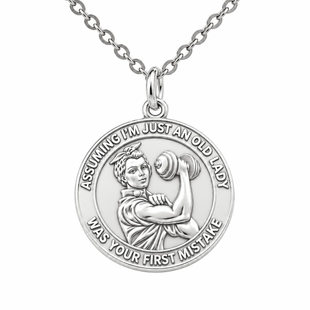 Strong Soul Gym Lady Charm Necklace Set – silver, front view