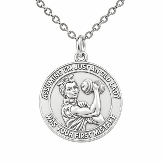 Strong Soul Gym Lady Charm Necklace Set – silver, front view