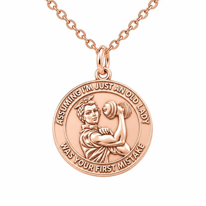 Strong Soul Gym Lady Charm Necklace Set – rose gold, front view