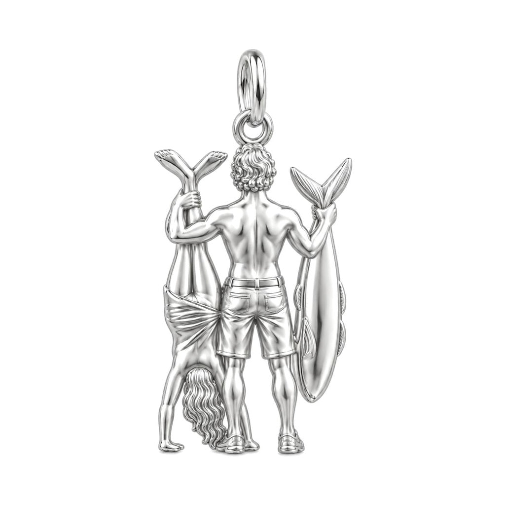 Summer Catch and Handstand Charm Necklace Set – back of the charm, engraving area