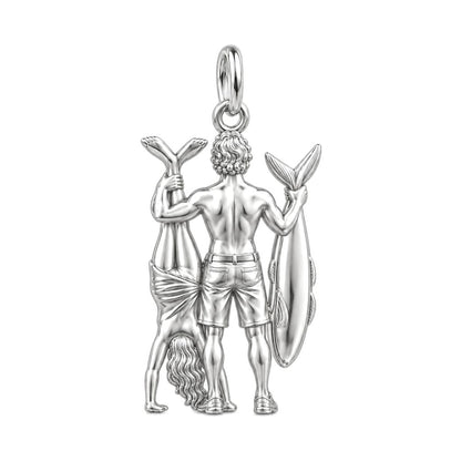 Summer Catch and Handstand Charm Necklace Set – back of the charm, engraving area