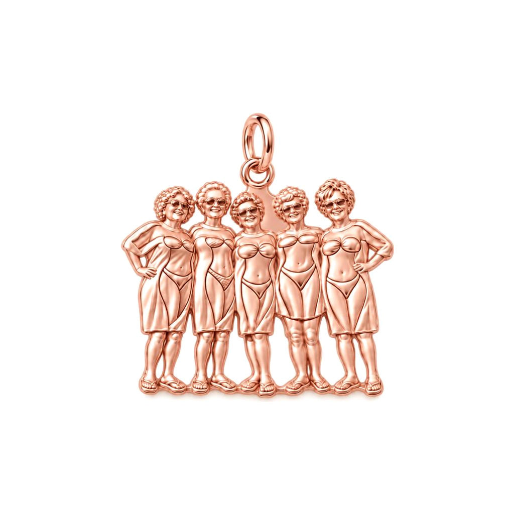 Sun-Kissed Besties Charm Bracelet – Personalized Bestie Gift – rose gold charm, front view