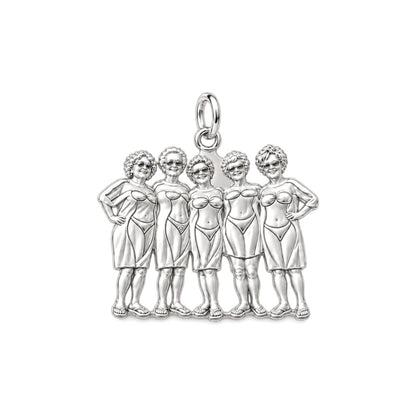Sun-Kissed Besties Charm Bracelet – Personalized Bestie Gift – silver charm, front view