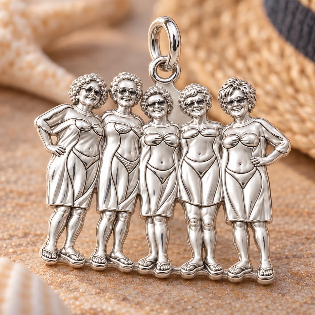 Sun-Kissed Besties Charm Bracelet – Personalized Bestie Gift – macro detail of the charm