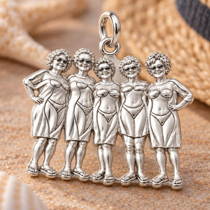 Sun-Kissed Besties Charm Bracelet – Personalized Bestie Gift – macro detail of the charm