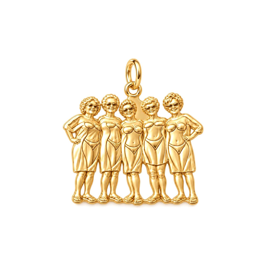 Sun-Kissed Besties Charm Bracelet – Personalized Bestie Gift – 18K gold charm, front view