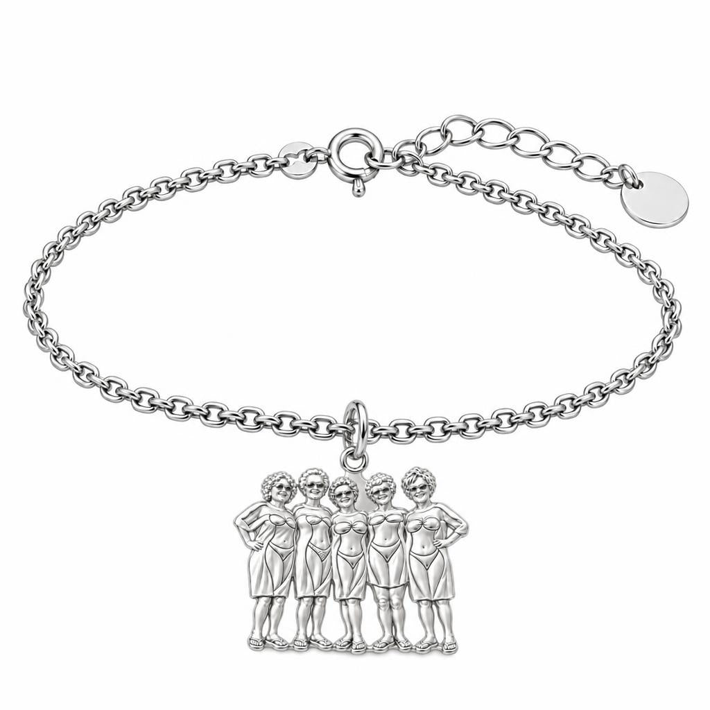 Sun-Kissed Besties Charm Bracelet Set – silver, front view