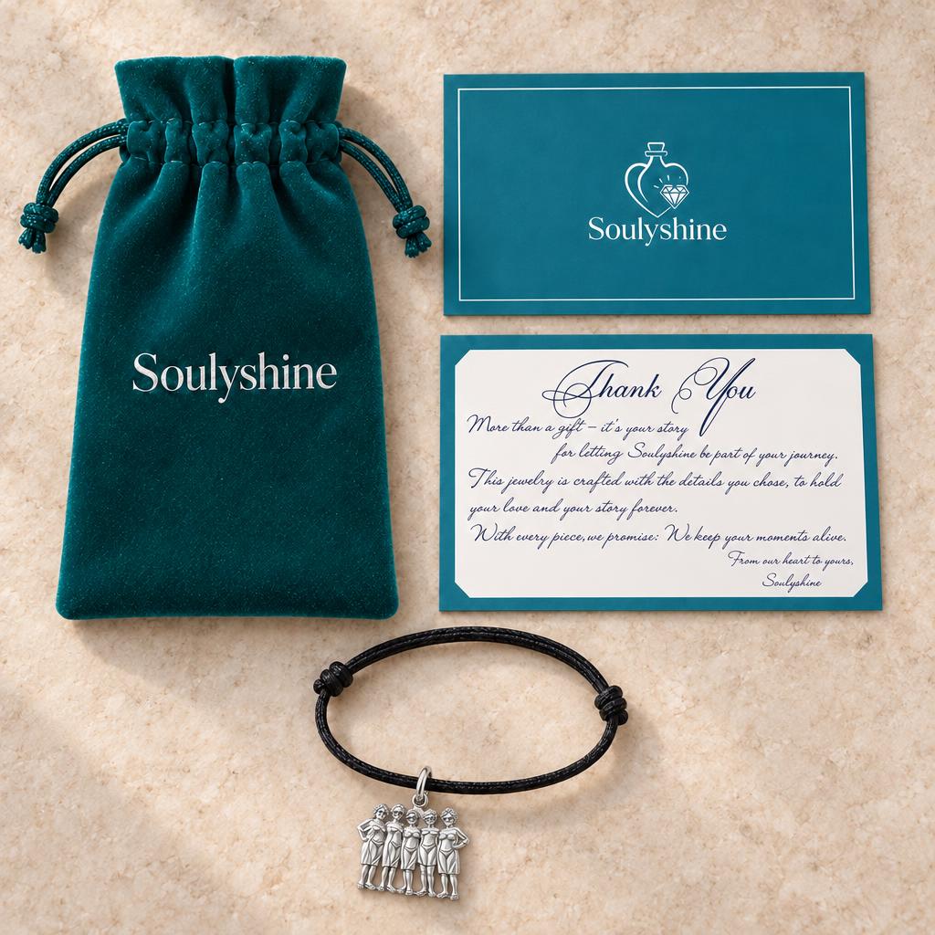 Sun-Kissed Besties Charm Bracelet Set – Soulyshine velvet pouch and gift card