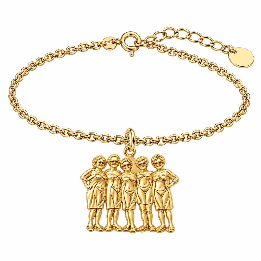 Sun-Kissed Besties Charm Bracelet Set – 18K gold, front view