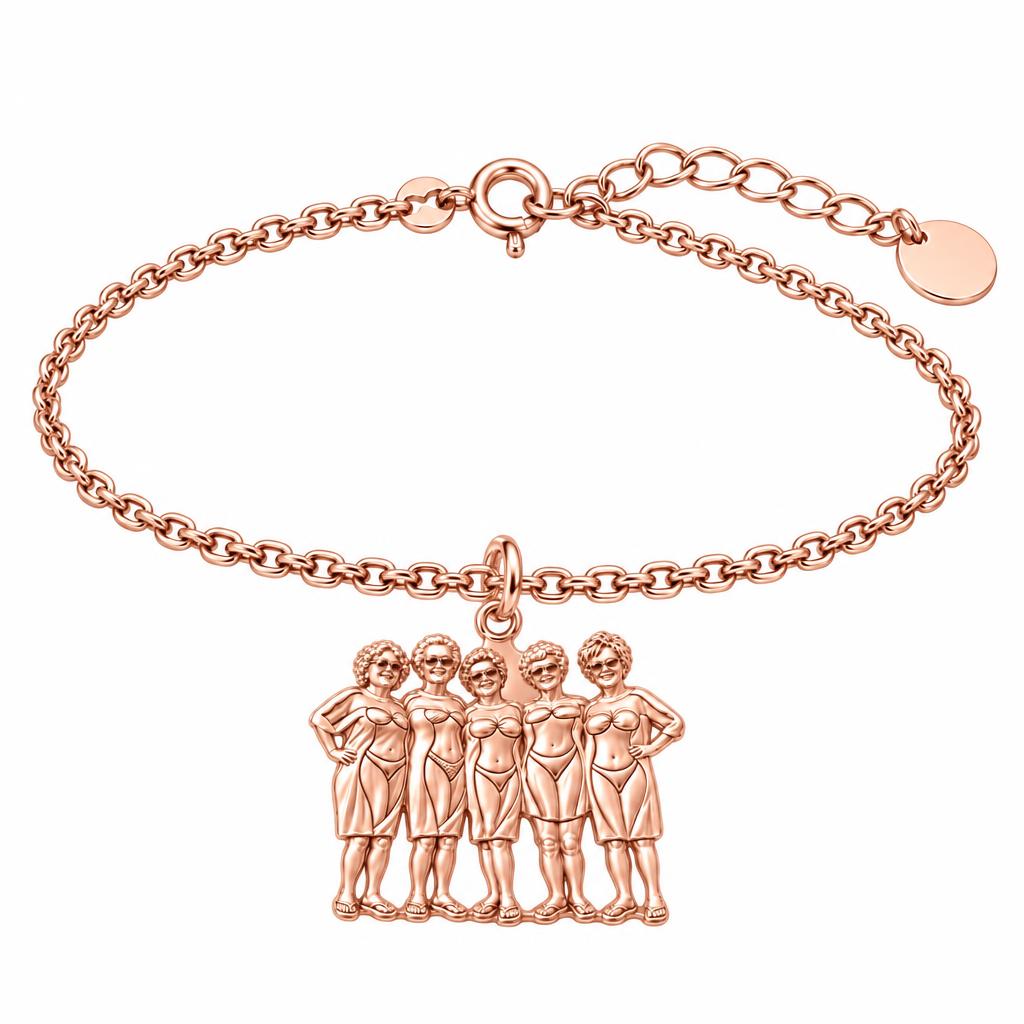 Sun-Kissed Besties Charm Bracelet Set – rose gold, front view