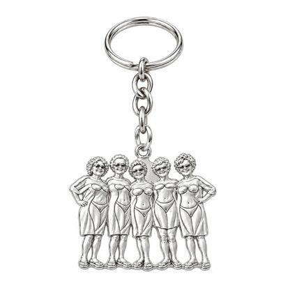 Sun-Kissed Besties Charm Keychain – silver, front view