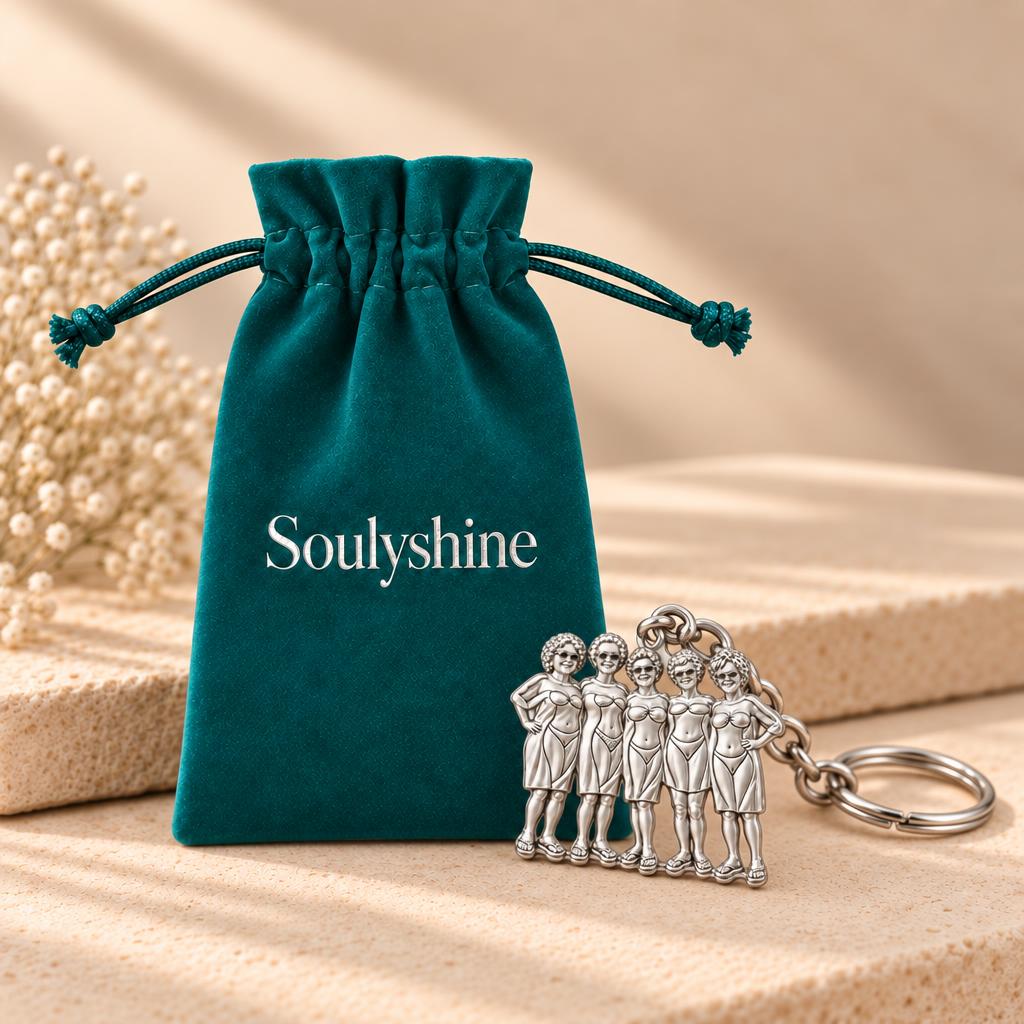 Sun-Kissed Besties Charm Keychain – Soulyshine velvet gift pouch