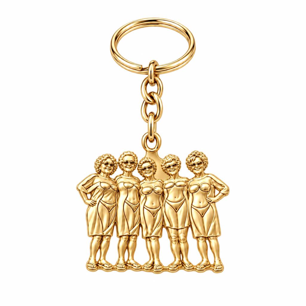 Sun-Kissed Besties Charm Keychain – 18K gold, front view