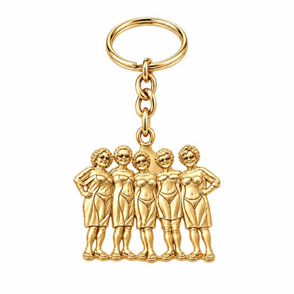 Sun-Kissed Besties Charm Keychain – 18K gold, front view